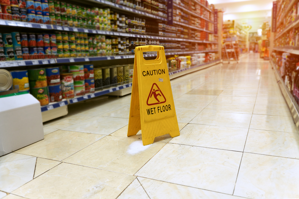 Caution wet floor sign to prevent Slip and Falls.