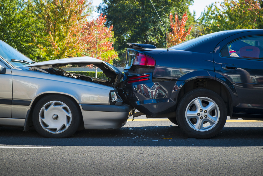 Cars in an accident that require a property damage claim with an Attorney